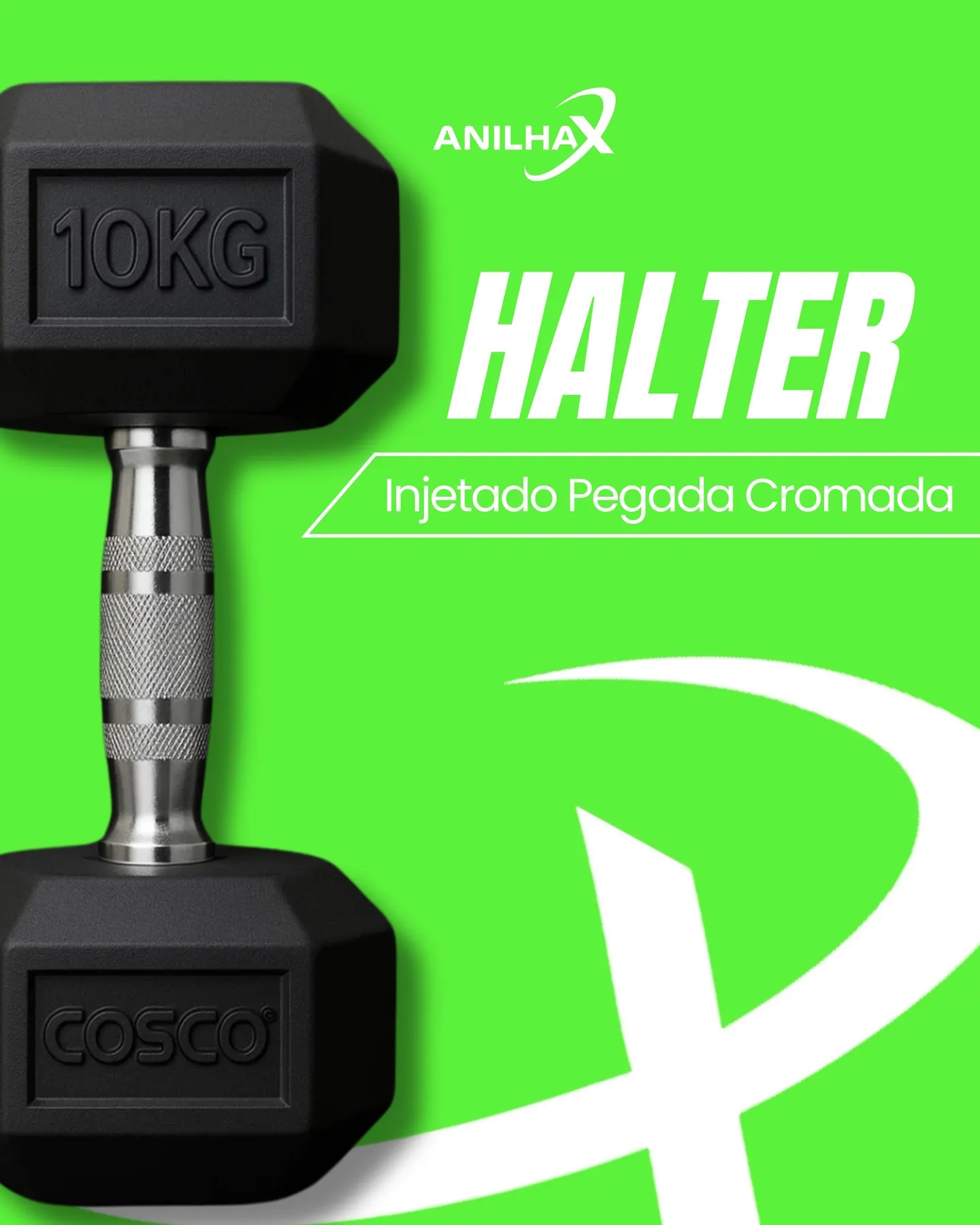 Halter Injetado Pegada Cromada - Anilha X